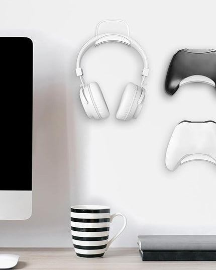 30 Pcs Headphone Hanger Wall Holder Back to School Desk Adhesive Headphone Hook Mount Strong Universal Acrylic Holder Hooks for General Purpose Game Earphone(Clear)
