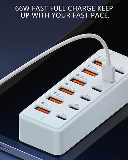 USB Hub Type-C Converter, 66W Portable Dock, Docking Station with Fast Charging, Computer Accessory for Laptop Tablet, Tech Necessities, Reliable USB Hub for Home Office Study Room