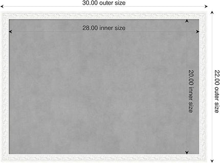 Amanti Art White Framed Magnetic Board 22x30 Medium Vision Board for use with Magnets, 100% Metal Sheet to Display Items as Office Decor or for Home Organization in mudroom, Kitchen or Kids Room