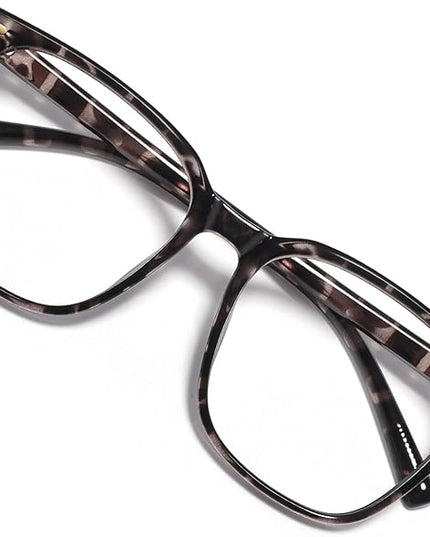 MACJERO Oversized Square Blue Light Blocking Glasses for Women Men, Anti-Fatigue Computer Monitor Gaming Glasses Reduce Eye Strain(Black Tortoise)