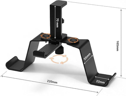 3-in-1 Game Controller&Headphone All Metal Stand Under Desk, Game Controller&Headset Holder, Backpack Hook Under Desk,Clamp Hook for Gaming PC Accessories,Black