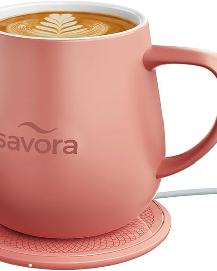 12oz IntelliHeat™ Coffee Mug | Barista’s Choice | Exclusive Wireless SmartSense Pad | Maintains Perfect 135°F | Hand-Crafted Ceramic Mug & Lid | Great for Tea Drinkers | Backed for Life - Pink