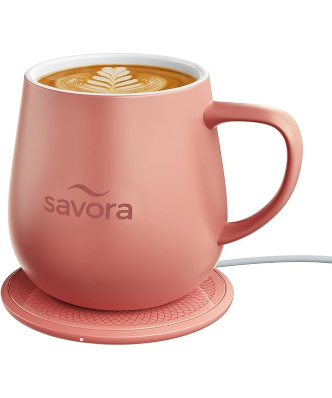12oz IntelliHeat™ Coffee Mug | Barista’s Choice | Exclusive Wireless SmartSense Pad | Maintains Perfect 135°F | Hand-Crafted Ceramic Mug & Lid | Great for Tea Drinkers | Backed for Life - Pink
