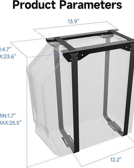 Suptek Uiversal PC Wall Mount,Computer Case CPU Holder Under-Desk PC Holder Adjustable Straps and Steel Bracket,ZJJ004