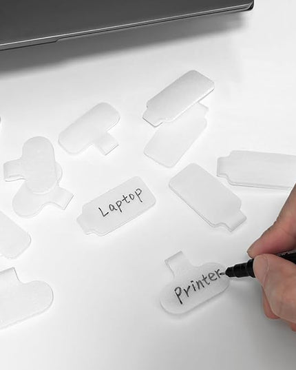 32 Pcs Cable Labels - Write On Wire Tags for Electronics & Computers, White, 1.5" x 0.67"