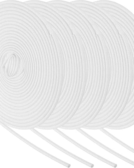 MECCANIXITY 5Pcs Wire Insulation Braid Fire Sleeve,16.4Ft-3.5mm ID White, High Temp Silicone Coated Fiberglass Sleeving for Automotive Hose Lines Electrical Wiring