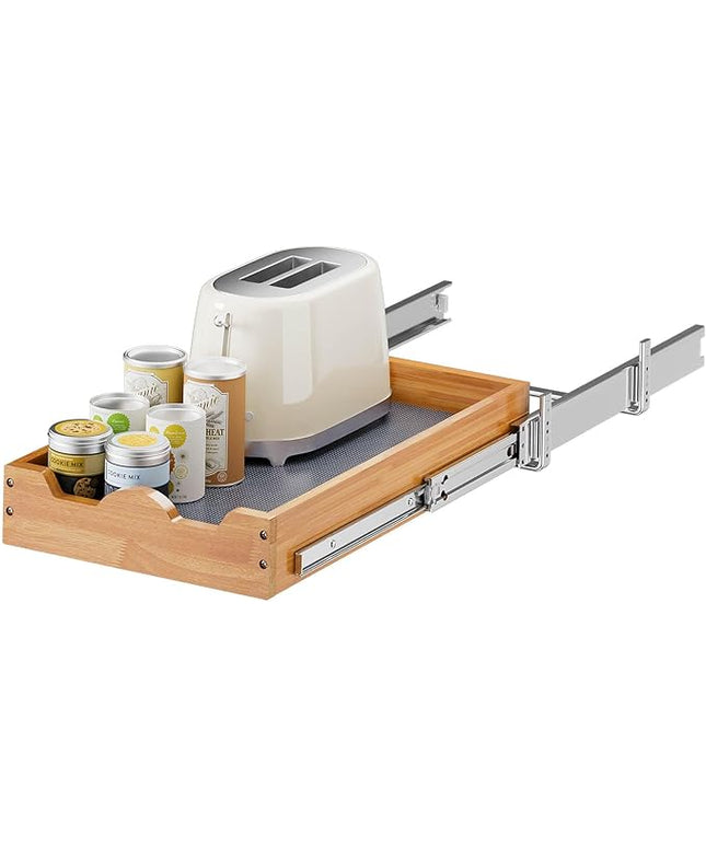 OCG Pull Out Drawers For Cabinets, Slide out Wood Drawer Shelf, Pull Out Shelves for Base Cabinet Organization in Kitchen, Pantry, Bathroom