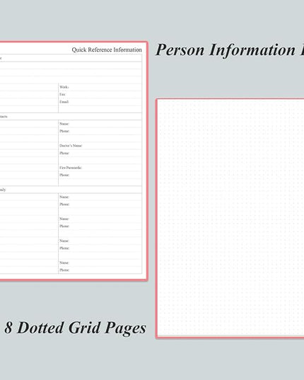 Daily Planner Undated - A4 To Do List Notebook Hourly Schedules, Spiral Appointment Planner for Women and Men,PVC Hardcover, Inner Pocket, Elastic Closure, 8.5" x 11", Pink