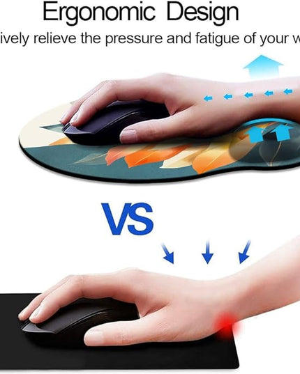 Ergonomic Mouse Pad with Wrist Support,Mouse Pad with Wrist Rest,Relieve Wrist Pain Mousepad Non-Slip Rubber Base,Mouse Pads for Desk,Computers,Laptop,Office,Home,Accessories Aesthetic Art