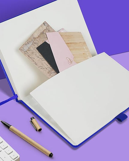 Lined Journal Notebooks for Work, Travel, College, A5 Size 100 GSM Thick Paper, Classic Ruled Journaling Notebook, Hardcover Notepad for Writing 160 Pages, 5.5 x 8.3 inch, Royal Blue
