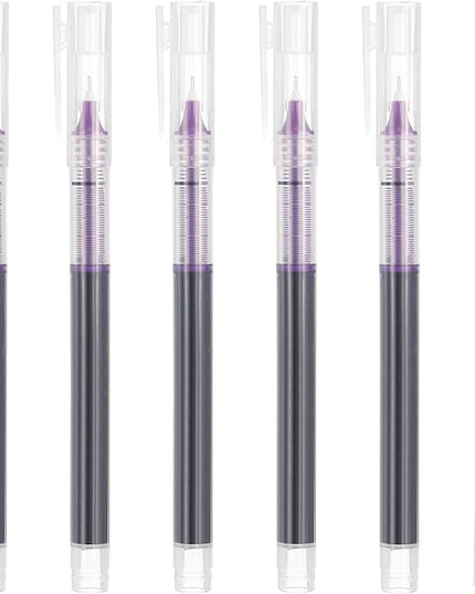 PATIKIL 6Pcs Colored Gel Ink Pens, 0.5mm Extra Fine Point Smooth Writing Japanese Quick Drying Liquid Ink Rollerball Pens for Office Stationery Classroom Teachers, Purple
