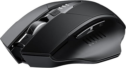 INPHIC Wireless Mouse Rechargeable, Battery Visible, 2400 DPI, 6 Buttons, Ergonomic Large Mouse for Laptop, Computer, Mac, PC etc.