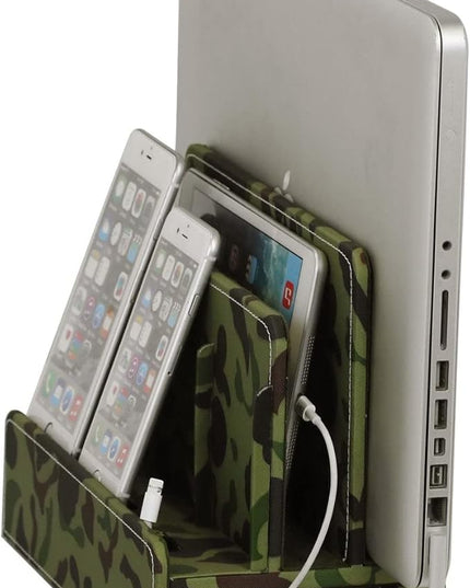 Great Useful Stuff G.U.S. Multi-Device Charging Station Dock & Organizer - Multiple Finishes Available. for Laptops, Tablets, and Phones - Camo
