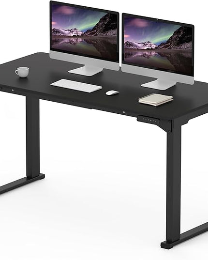 SANODESK 4-Leg Standing Desk, Electric Height Adjustable Desk with Memory Presets for Home Office, Stand up Desk Computer Workstation, 55x28 Inches Black