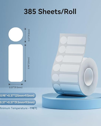 NIIMBOT M2/M3 Labels Low-Temperature Label Paper 1.44'' x 0.37'' (385Labels/Roll), Liquid Nitrogen Medical Scientific Research Sample Detection Centrifuge Tube -198°C Freezing Adhesive Sticker