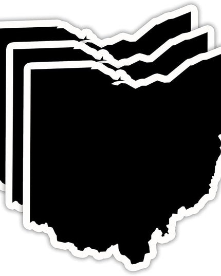 (3PCS) Ohio State Map Stickers, US State Stickers - Waterproof Vinyl Decals for Tumblers, Water Bottles, Laptops, Books, Scrapbooks, Great for North Dakota Lovers 3 x 2.7 Inch