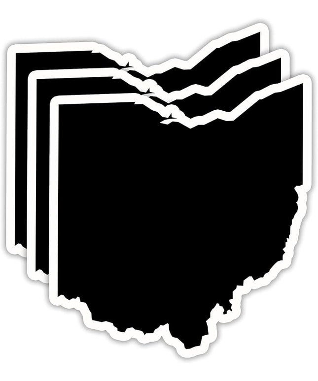 (3PCS) Ohio State Map Stickers, US State Stickers - Waterproof Vinyl Decals for Tumblers, Water Bottles, Laptops, Books, Scrapbooks, Great for North Dakota Lovers 3 x 2.7 Inch