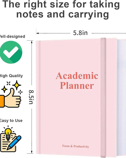 Academic Planner for 2026 or Anytime – A5 Undated Weekly Student Planner For Homeschool, High School, College & Nursing Students, 200 Pages, 5.8" x 8.5", Pink