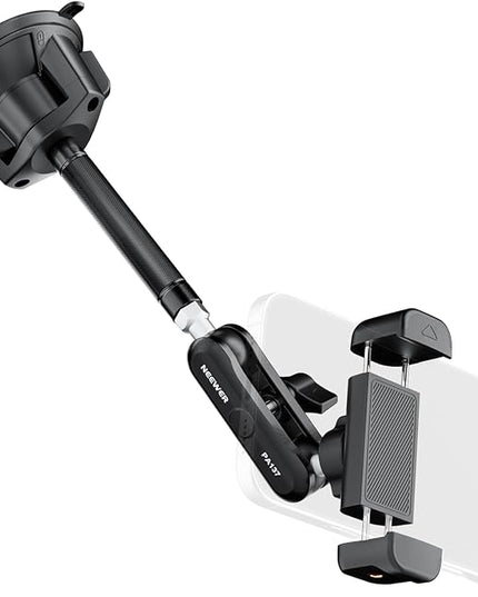 NEEWER Phone Holder for Your Car, 360° Rotating Vacuum Suction Cup Metal Cell Phone Mount Extended Magic Arm Compatible with iPhone Samsung for Windshield Skylight Navigation Video Recording, PA137