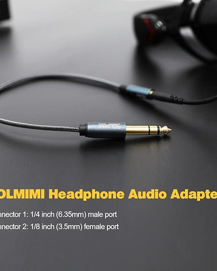 SOLMIMI 1/4 to 1/8 Headphone Adapter (10 Feet), 6.35mm Male to 3.5mm Female TRS Stereo Audio Jack Adapter Cable for Mixer Guitar Amp Piano Keyboard Amplifier Headphone Speaker (10 FT/3 Meter)