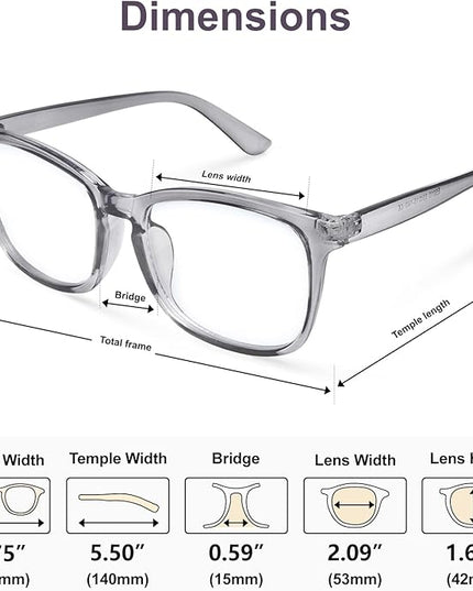 VISOONE Blue Light Blocking Glasses Square with Anti Computer Glare for Gaming Women and Men MONTANA