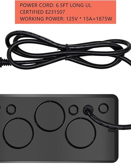 Pop Up Outlet;Pop up Power Strip; Embedded countertop;6.5 Feet 16AWG UL Cable 4 AC Outlets Max Power 1875w USB C PD 20W Fast Charging Used for Home Office Conference, etc (Black)