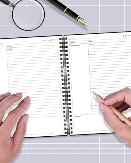 Yaridar A4 Cornell Notes Notebook - Spiral Cornell Notebooks for Note Taking, Subject College Ruled Notebook Steno Pads for Office/School/College/Home, 8.5" x 11", Black