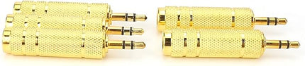 SiYear (5 Pack 3.5mm 1/8" Male Plug TRS to 6.35mm 1/4" Female Stereo Jack Adaptor-Gold Plated Converte,for Audio Earphone,Headphones ect