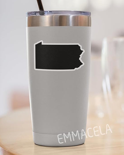 (3PCS) Pennsylvania Map Stickers, US State Waterproof Vinyl Decals for Tumblers, Water Bottles, Laptops, Books, Scrapbooks, Great for Pennsylvania Lovers 3 x 1.8 Inch