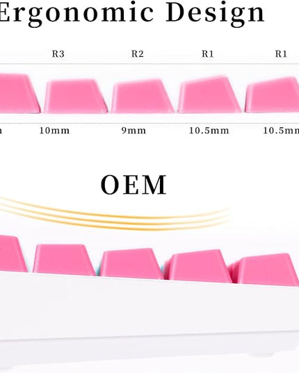 Guffercty kred PBT Keycaps 60 Percent with 6.25U Spacebar OEM Profile for Cherry MX Switch Mechanical Gaming Keyboard (Miami-V2)