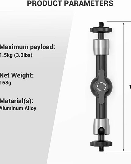 SmallRig 5.5 Inches Adjustable Friction Articulating Magic Arm, with Both 1/4" Screw for LCD Monitor/LED Lights