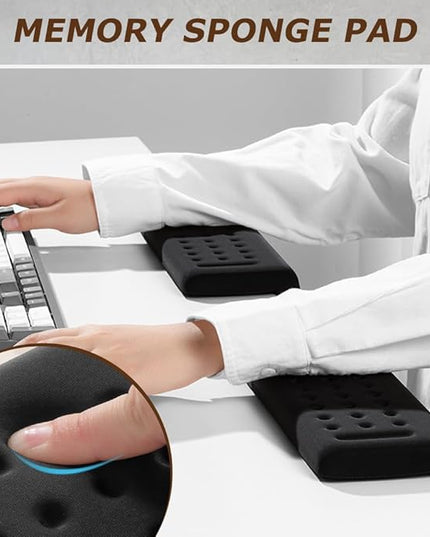 L-Shaped Desk Elbow Pad for Desk, Wrist Rest for Mouse, Memory Foam Elbow Pads with Non-Slip, Ergonomic Desk Edge Cushion, Wrist Support Arm Rest for Office and Gaming