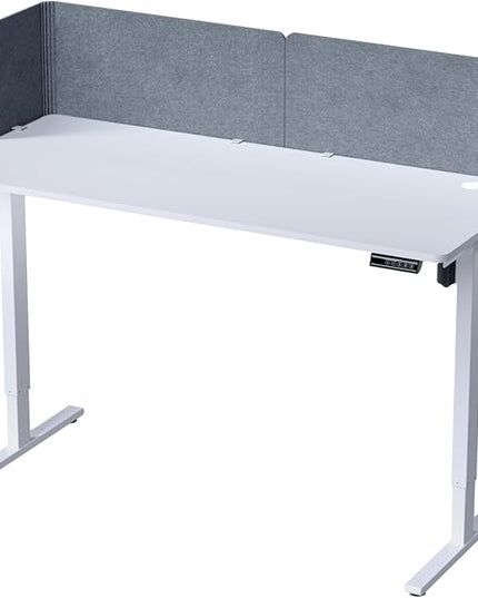Desk Privacy Panel,2PCS L-Shaped Clamp-On Office Desk Divider,2-in-1 Adjustable Acoustic Desktop Partition Or Under Desk Modesty Screen,for Office,Home,Felt(Grey, 47.2" x 17.7")