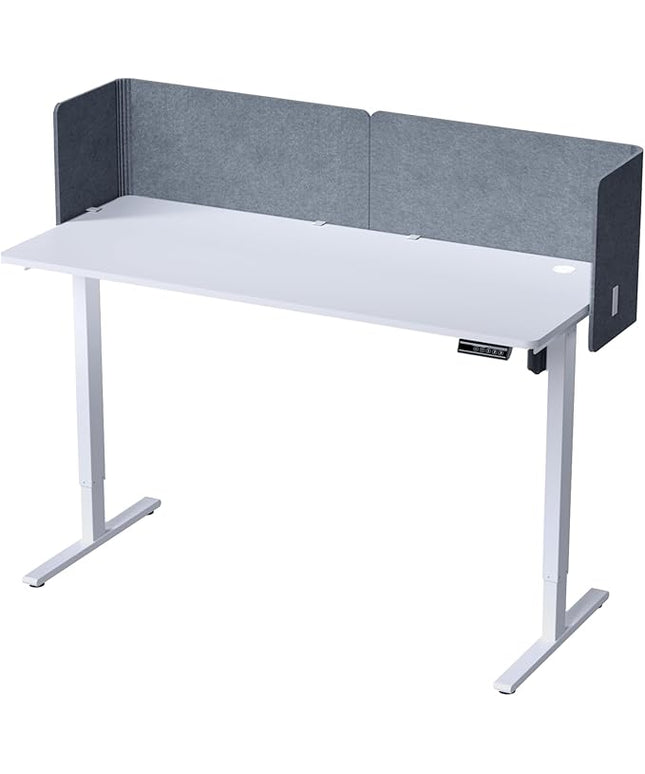 Desk Privacy Panel,2PCS L-Shaped Clamp-On Office Desk Divider,2-in-1 Adjustable Acoustic Desktop Partition Or Under Desk Modesty Screen,for Office,Home,Felt(Grey, 47.2" x 17.7")