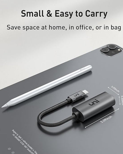 uni USB C to Ethernet Adapter, Driver Free RJ45 to USB C [Thunderbolt 3/4 Compatible], 1Gbps Type-C Gigabit Ethernet LAN Network Adapter for MacBook Pro/Air, iPhone 15 Pro/Max, Dell XPS, Galaxy S8-S24