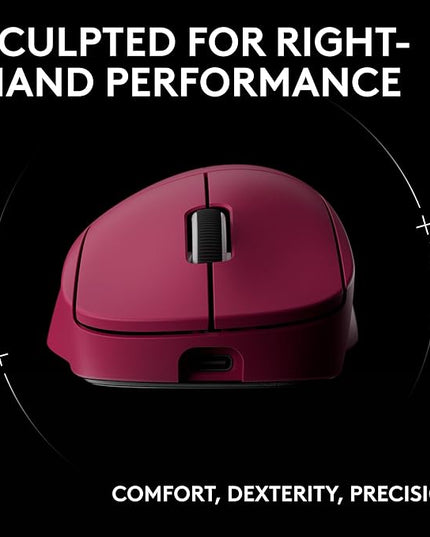 Logitech G PRO X Superlight 2 Wireless Gaming Mouse, 60g Pro-Grade with 5 Programmable Buttons, 44k DPI Sensor, 8kHz Report Rate, USB-C Charging for PC/Mac - Magenta