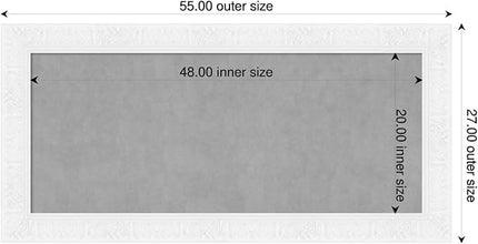 Amanti Art White Framed Magnetic Board 27x55 Oversize Vision Board for use with Magnets, 100% Metal Sheet to Display Items as Office Decor or for Home Organization in mudroom, Kitchen or Kids Room