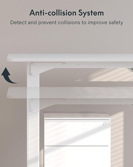 SANODESK 4-Leg Standing Desk, Electric Height Adjustable Desk with Memory Presets for Home Office, Stand up Desk Computer Workstation, 78x32 Inches White