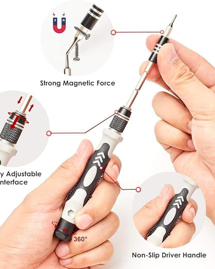 Precision Screwdriver Set, SHARDEN 122 in 1 Electronics Magnetic Repair Tool Kit with Case for Repair Computer, iPhone, PC, Cellphone, Laptop, Nintendo, PS4, Game Console, Watch, Glasses etc (Grey)