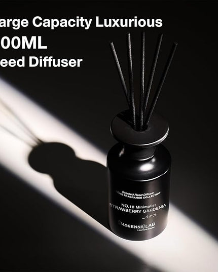 M&SENSE Reed Diffuser Set, 10.14 fl oz Large Reed Diffuser, Strawberry Gardenia Scented with Natural Essential Oils, Long Lasting with 7 Sticks, Non-Toxic Home Fragrance Reed Diffuser for Bedroom