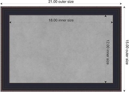 Amanti Art Black Framed Magnetic Board 15x21 Small Vision Board for use with Magnets, 100% Metal Sheet to Display Items as Office Decor or for Home Organization in mudroom, Kitchen or Kids Room