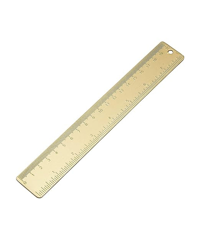 Brass Ruler Straight Ruler Measuring Tool for Student School Office(20cm 7.9inch) Students Stationery