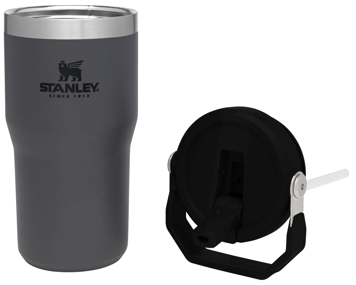 Stanley IceFlow Flip Straw Tumbler with Handle 20 oz | Twist On Lid and Flip Up Straw | Leak Resistant Water Bottle | Insulated Stainless Steel |BPA-Free | Charcoal