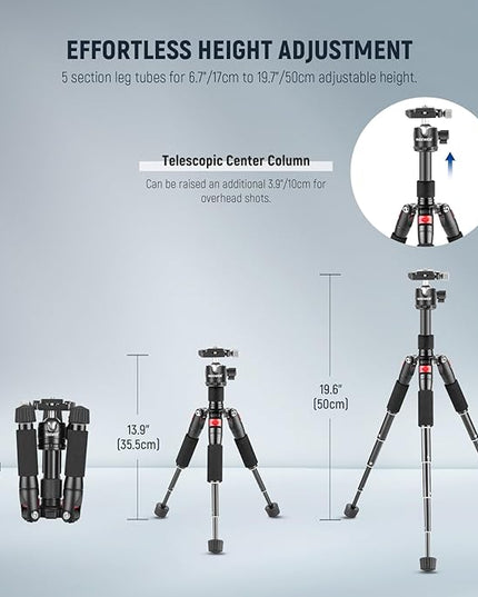 NEEWER Portable Desktop Mini Tripod + X11 2 in 1 Teleprompter 11 Inch with Monitor for Windows MacOS, Aluminum Alloy 20''/ 50cm Desk Stand with Ball Head for DSLR Camera Camcorder, Max Load 11 lb/5 kg
