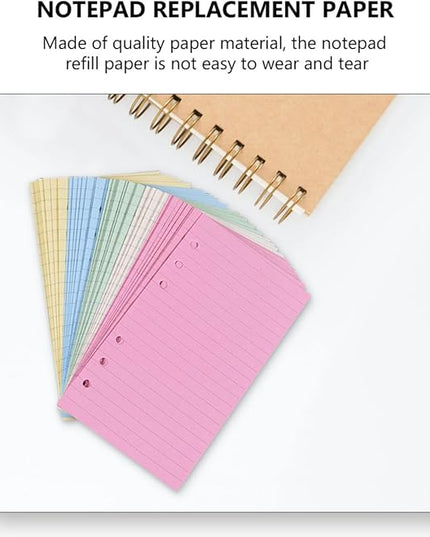 Sosoport 2pcs Loose Leaf Paper Refill Ring Notepad Lined Stationery for Students Smooth Writing Pages for School and Office Use