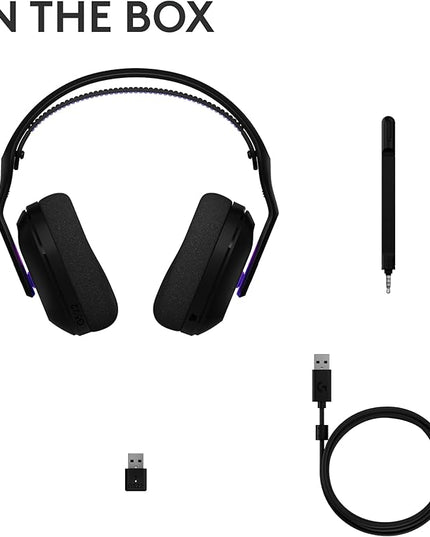 Logitech G522 Lightspeed Wireless Gaming Headset, LIGHTSYNC RGB, Full Bandwidth Mic & Advanced Synchronized Audio, Tri-Connectivity with Lightspeed, Bluetooth, USB-A to USB-C for PC - Black