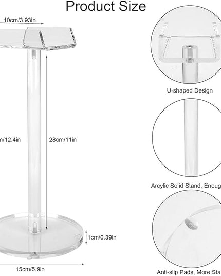 Acrylic Desktop Headphone Holder, Countertop Accessories Stand,Universal for All Music Gaming Headsets 1 Pack(DP015)