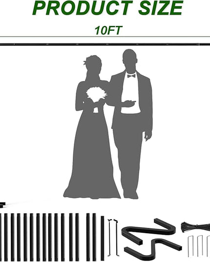 Backdrop Stand,10x7Ft Photo Backdrop Stand Photo Video Studio,Heavy Duty Square Backdrop Stand for Parties Wedding Photography Baby Shower Festival Decoration,Black