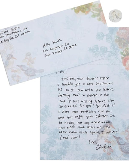 Paper Junkie Vintage Floral Letter Paper & Envelopes Set - 7.25 x 10.25 in, Multicolor - 60 Sheets & 30 Envelopes - Printer-Friendly Vintage Stationery Paper