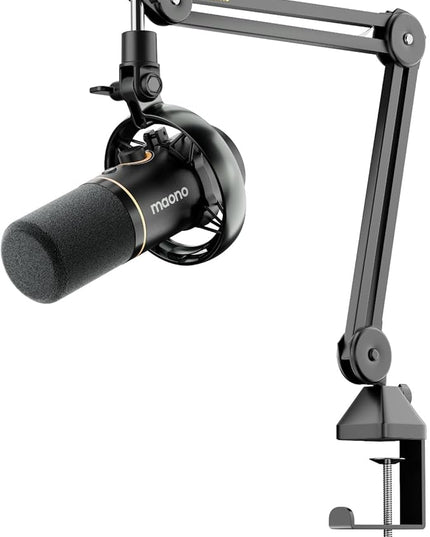 MAONO PD200W Hybrid Wireless Podcast Microphone for PC, XLR USB Dynamic Mic Kit with Boom Arm, Software, Noise Cancellation, for Vocal Recording, Streaming, Content Creation, Home Studio, Voiceover